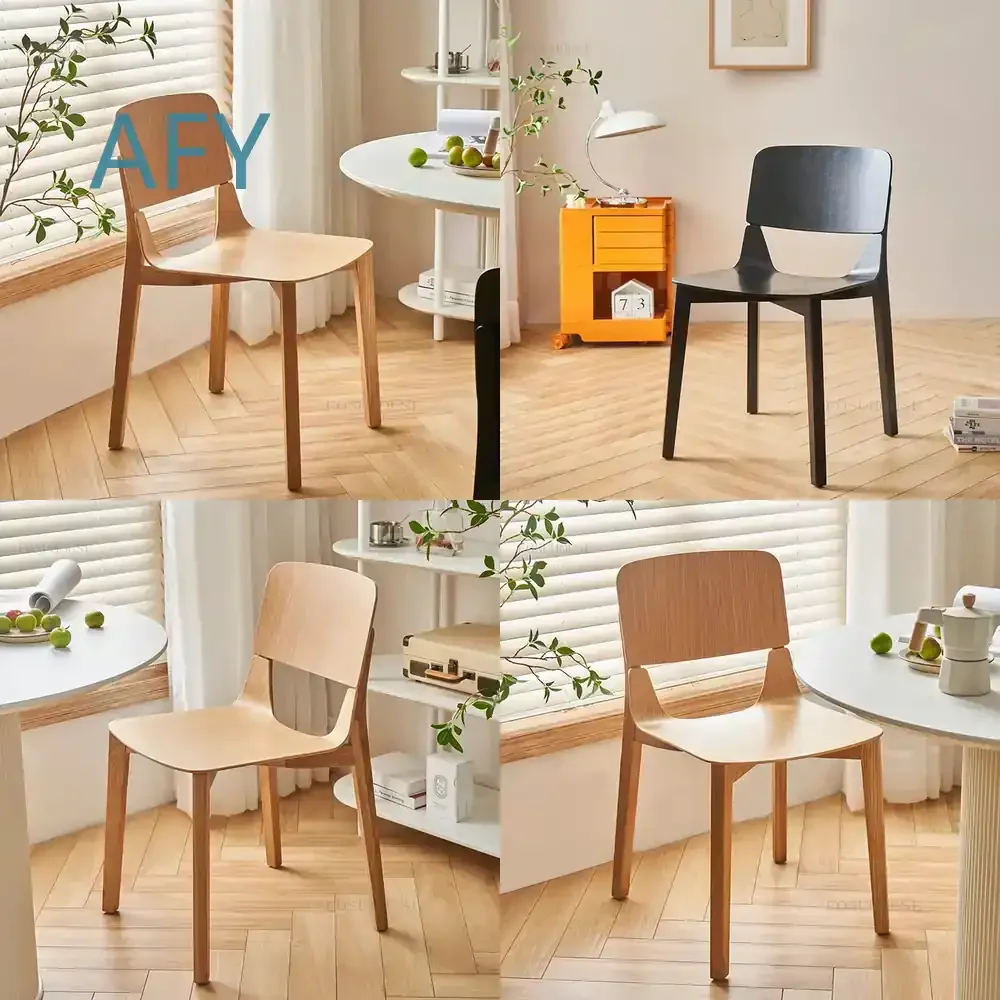 Minimalist Solid Wood Dining Chair for Restaurant Hotel Home Furniture Adult Backrest Chair for Nordic Modern Casual Design