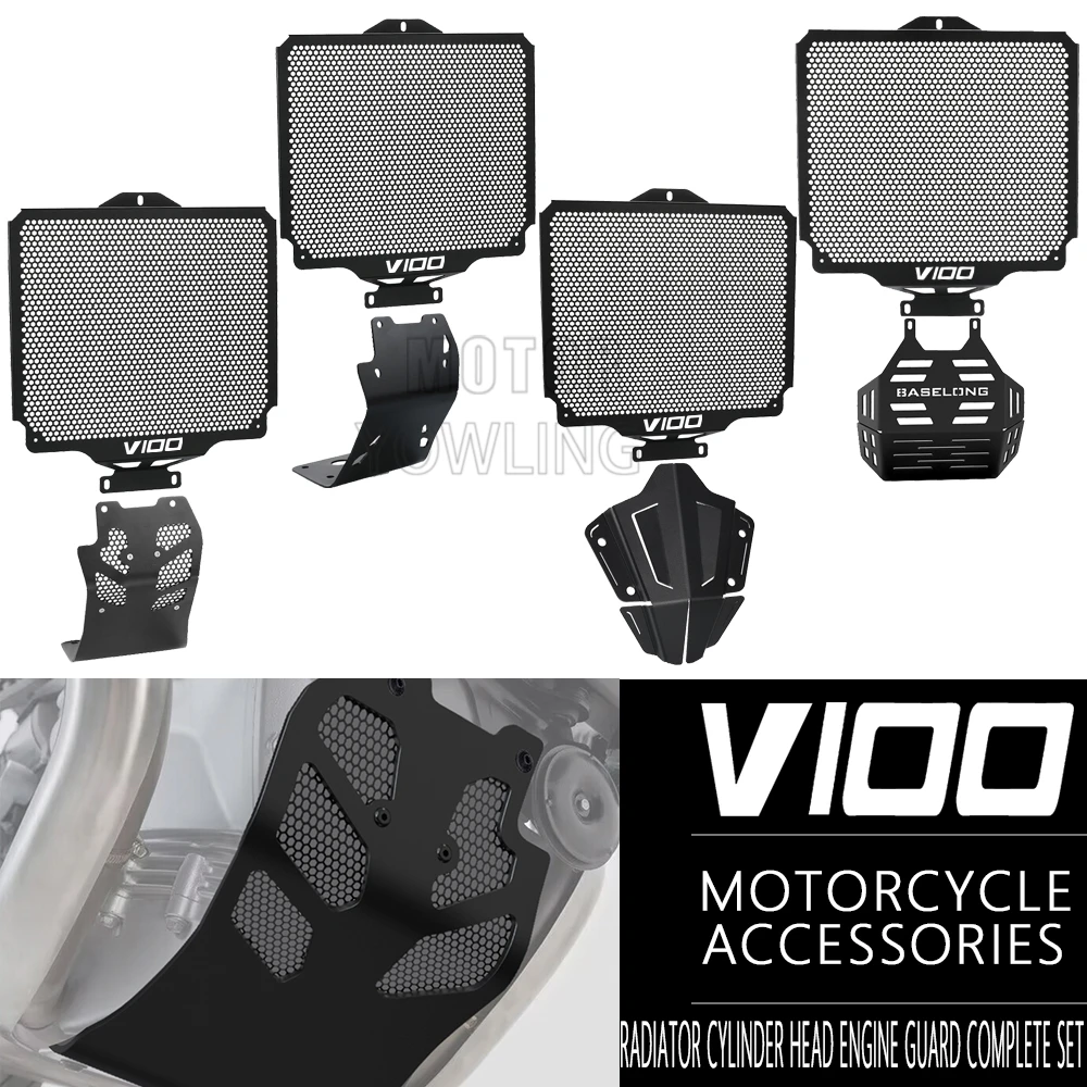 For Moto Guzzi V100 Stelvio/ Mandello V100S 2022 2023 2024 2025 2026 Motorcycle Radiator Cylinder Head Engine Guard Complete Set
