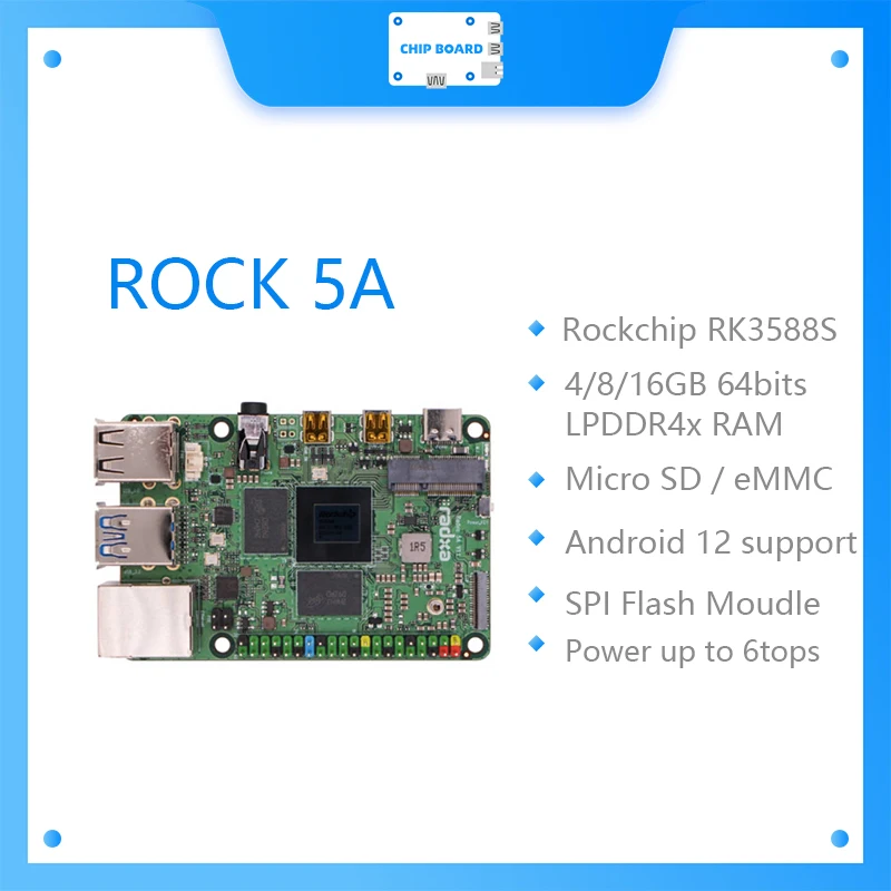 

Высокопроизводительная 8-ядерная 64-битная макетная плата RADXA ROCK 5A RK3588S