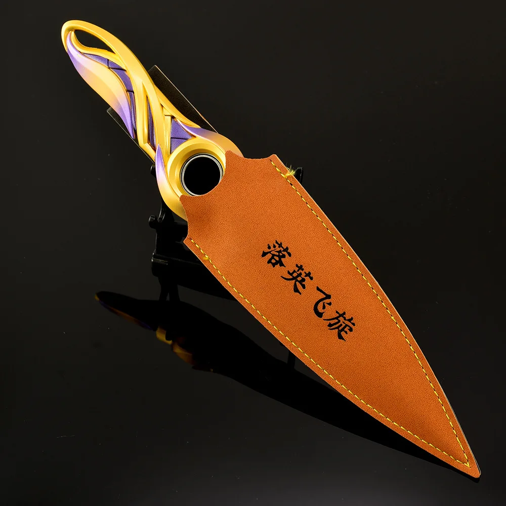 Agents Valorant violet Mystbloom Kunai Ninja, modèle d'arme de mêlée, jeu en métal, épées de samouraï, accessoires, jouets d'ornements, cadeaux, 22CM