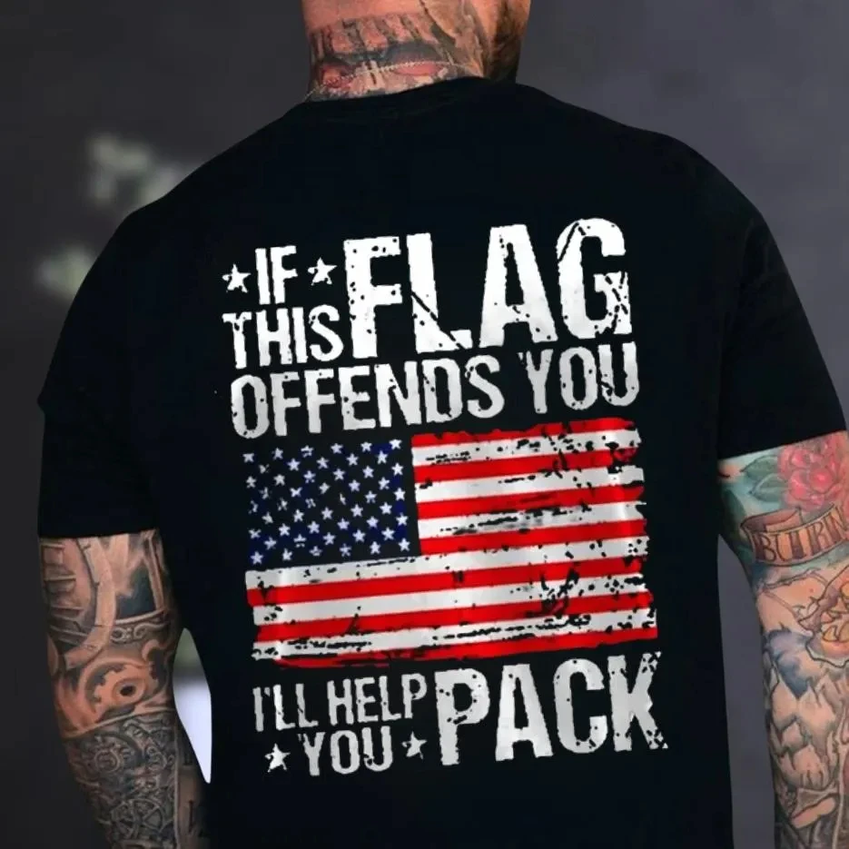 

If This Flag Offends You Veterans Day Shirt Military Shirt Patriotic Tshirt American Flag Shirt Veteran Father's Day Gift ForMen