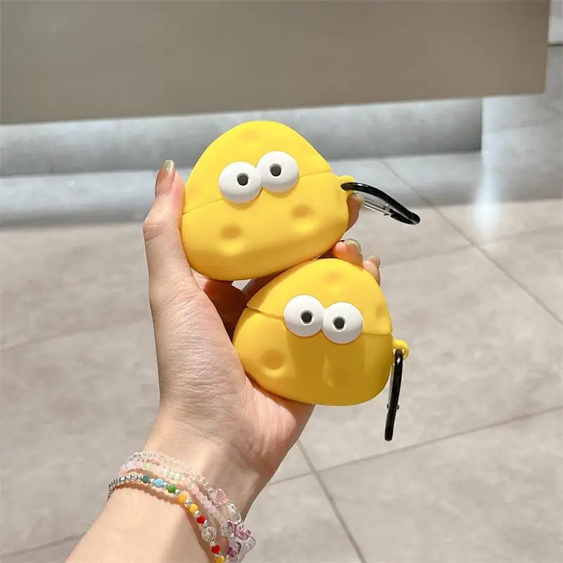 

Cute Cartoon Cheese Case for AirPods Pro2 Airpod Pro 1 2 3 Bluetooth Earbuds Charging Box Protective Earphone Case Cover