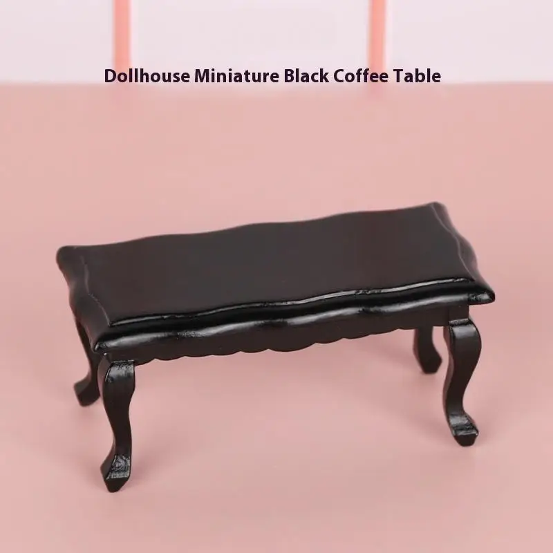 1Pcs 1:12 Dollhouse Mini Wave Tea Table Ornament Miniature Furniture Table Coffee Table Livingroom Leisure Table Model