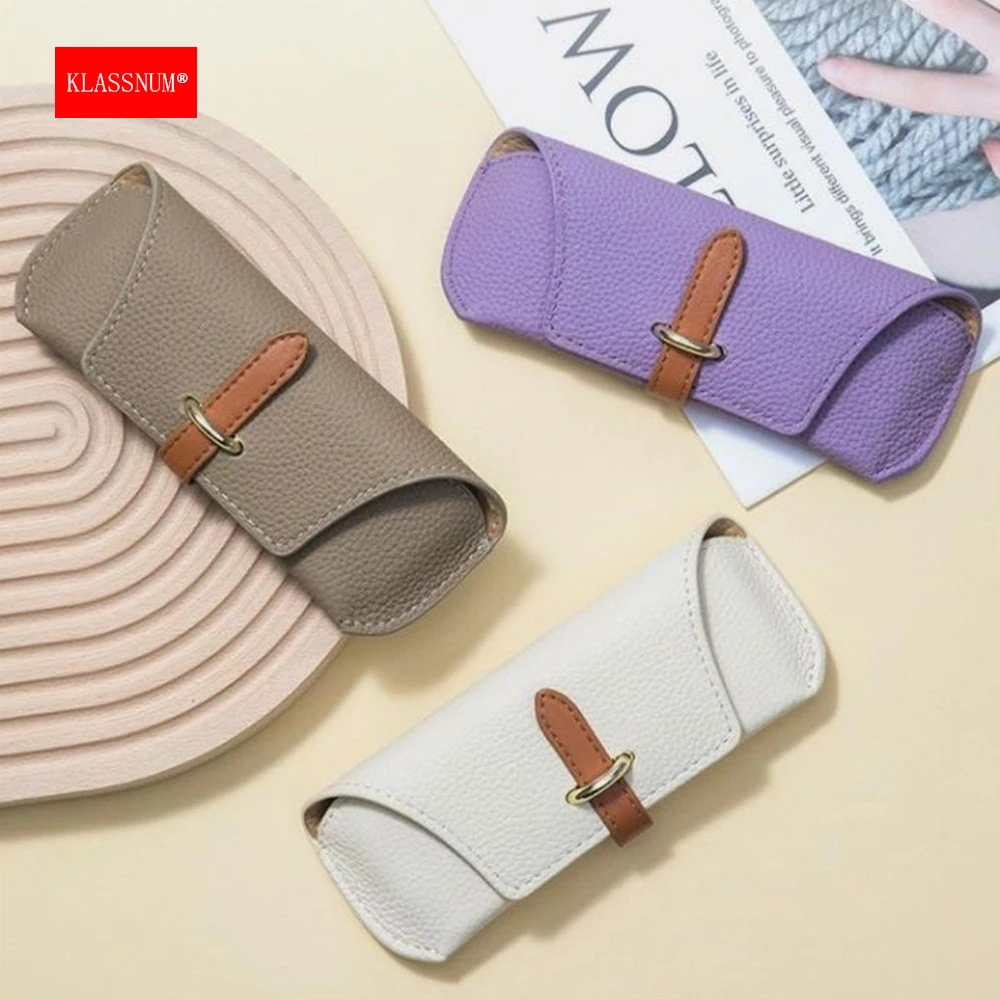 KLASSNUM Women Fashion Design Glasses Bag Protective Case Cover Travle Portable Sunglasses Case Box Reading Glasses Accessories image 3