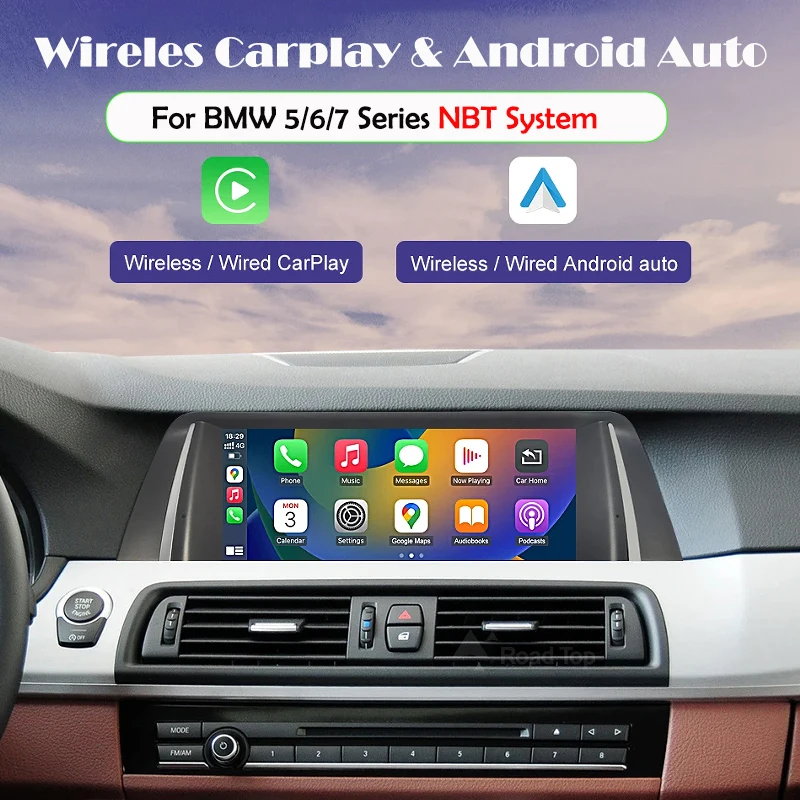 

Wireless Carplay Android Auto For BMW 5/6/7 Series F10 F11 F01 F06 F12 NBT System AirPlay Mirror Link Functions Reversing Camera