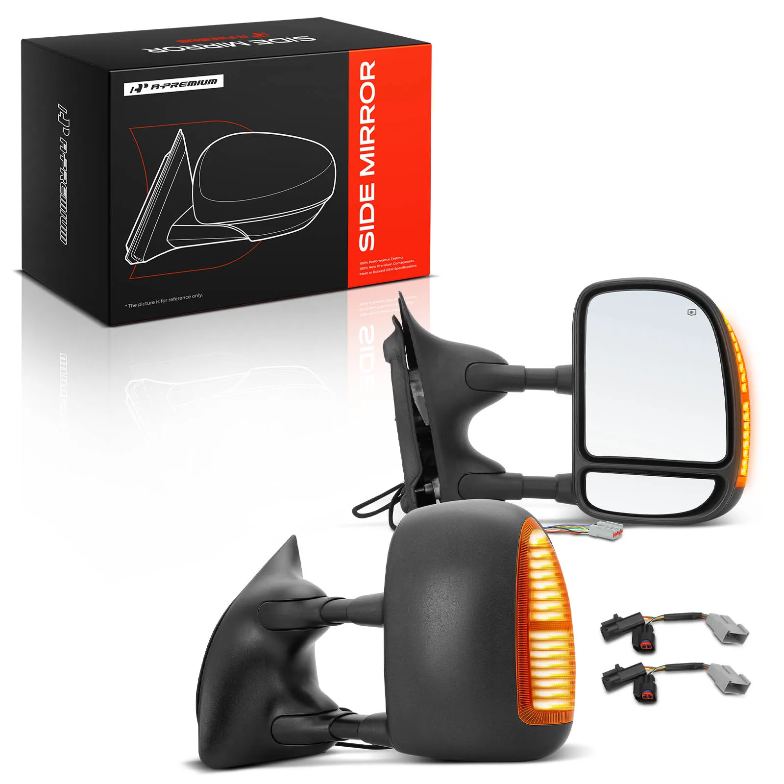 A-Premium Pair Power Towing Mirror for Ford F-250 Super Duty F-350 Super Duty F-450 Super Duty 99-07 F-550 Super Duty Heated