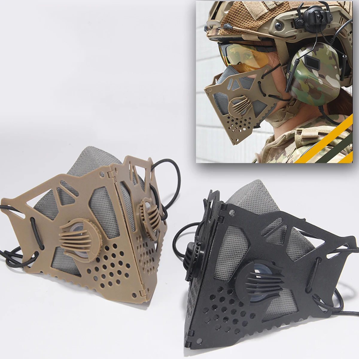 KN90 Tactical Filter Mask Dust And Sand Proof Half Face Riding Butterfly Mask for Airgun Paintball Shooting Hunting COSPLAY Etc.