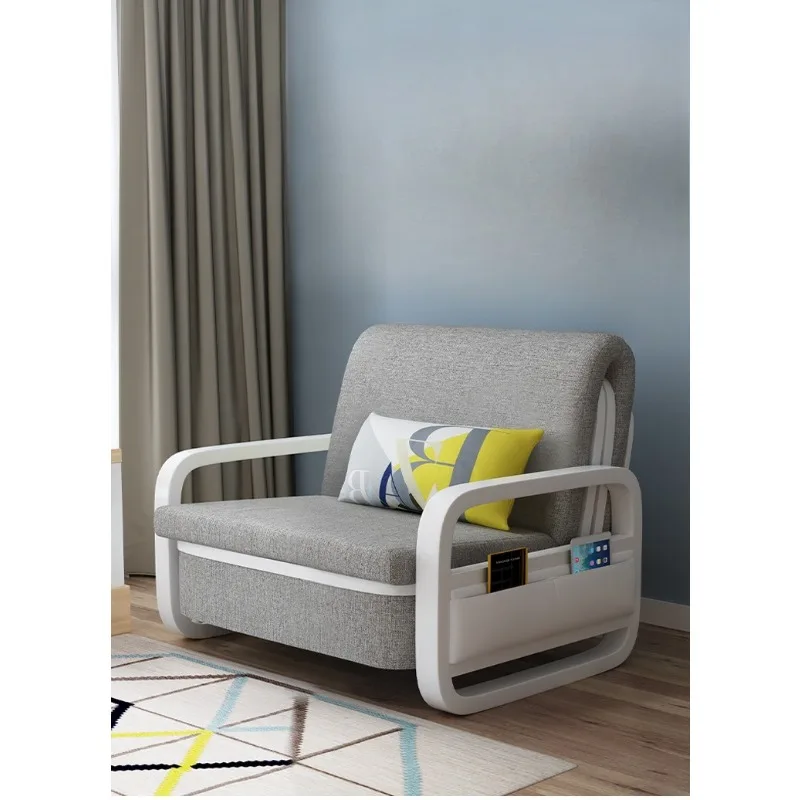 

Single sofa bed folding dual-purpose Internet celebrity multi-functional lazy office small sofa wrought iron study balcony 1 m