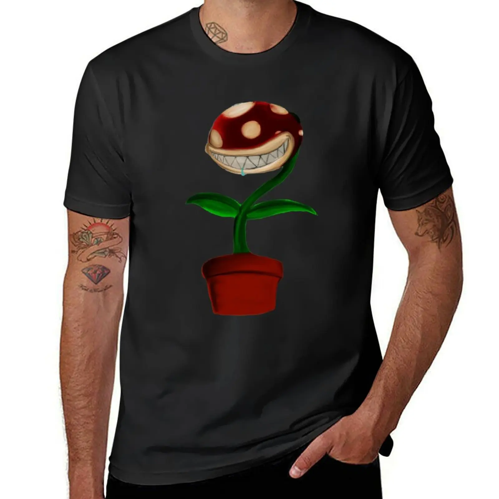 

Piranha Plant T-Shirt funnys customizeds Blouse cute tops men workout shirt