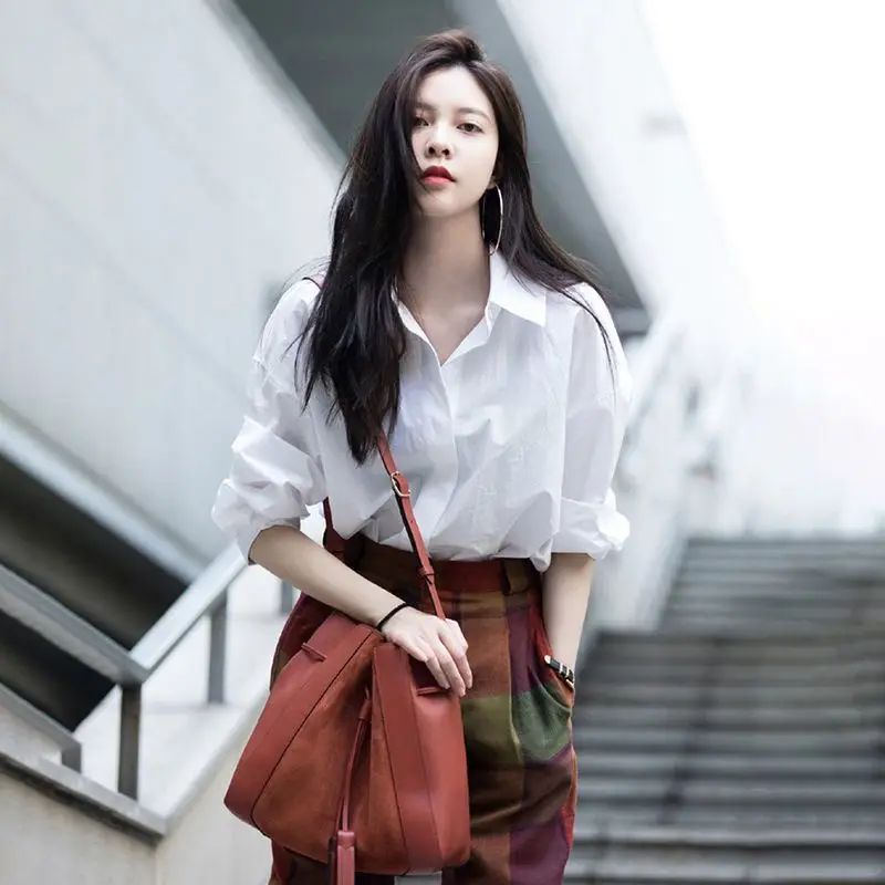

Loose Long Sve Women's irt Spring Autumn New Sle Cover up Hong Kong Sle oulder Balance Japanese Sle Casual irt