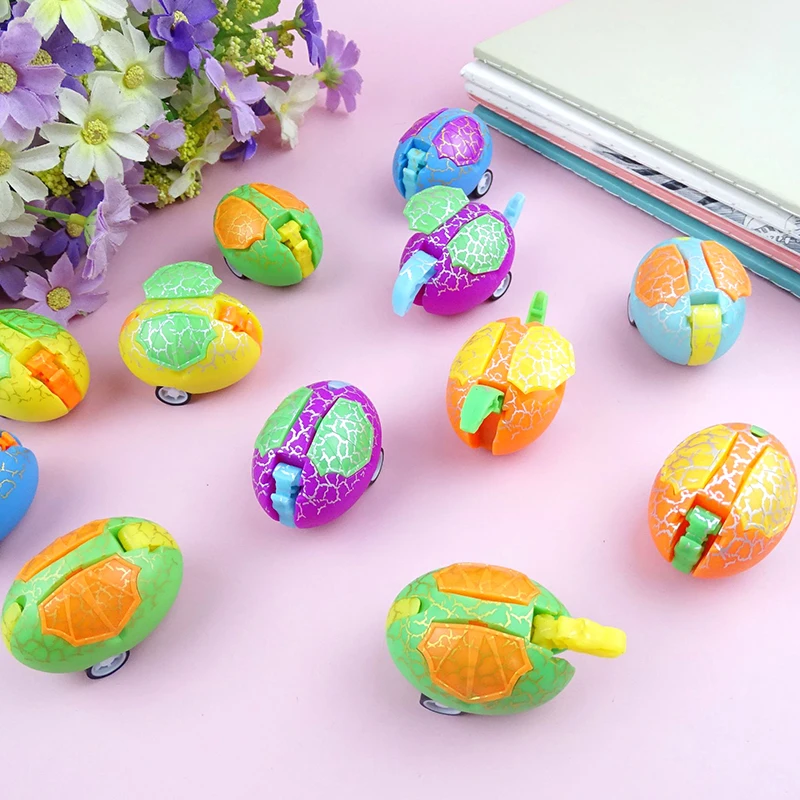 Funny Cartoon Dinosaur Transformation Egg Pull Back Car Mini Creative Gifts Children's Puzzle Toys Kids Holiday Birthday Gift