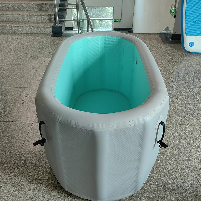 Secchiello per il ghiaccio gonfiabile materiale da disegno piscina stoccaggio portatile secchio da bagno Fitness secchio per riscaldamento e raffreddamento per interni