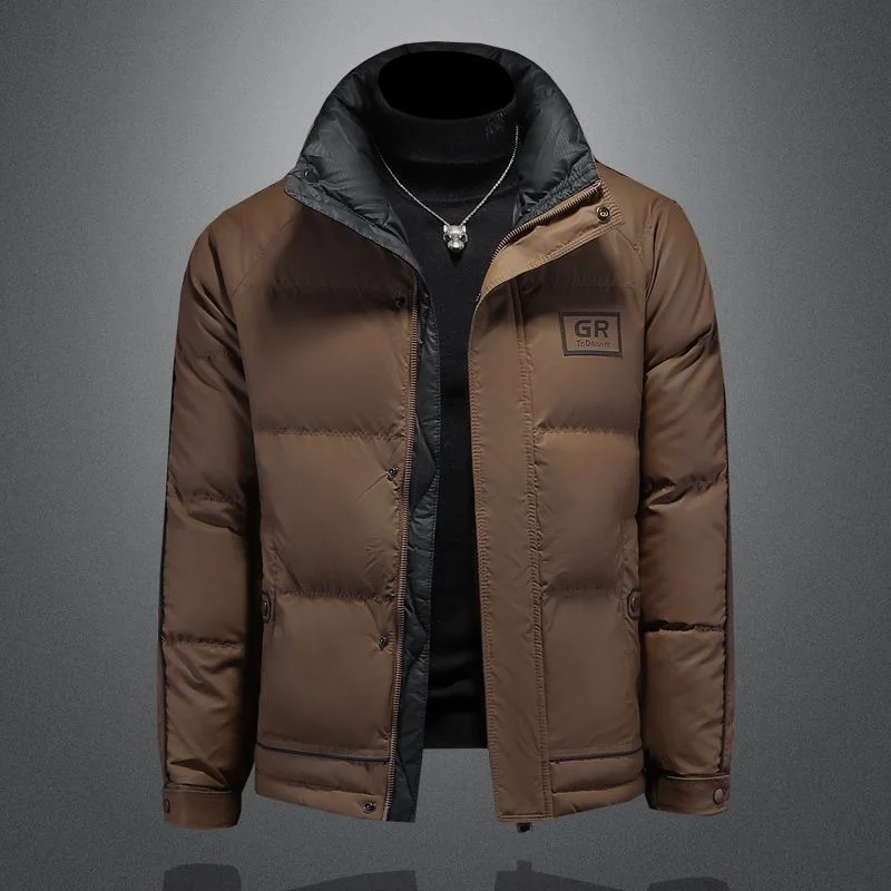 Men's Sport White Duck Down Jacket Fall Winter Fashion Male Outwarer Luxury Letter Print Stand Up Thick Warm Down Jacket
