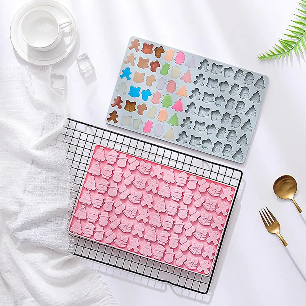 Freezer Safe Silicone Mold 72-cavity Christmas Silicone Molds Set Mini Holiday Shapes Chocolate Candy Fondant Mold High
