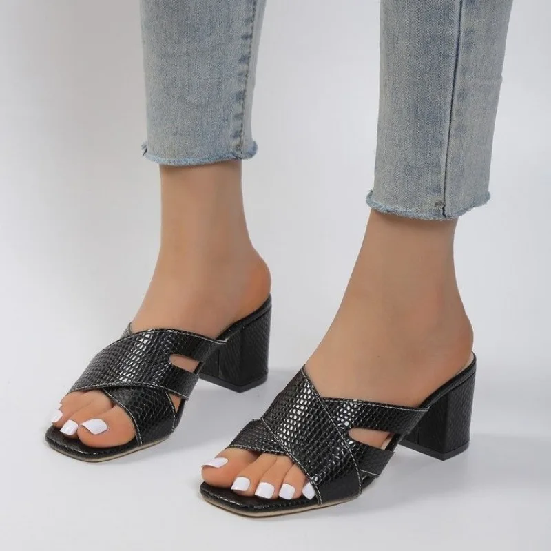 Women Shoes Sexy Soft Leather Female Flipflop Slippers Summer Fashion Heels Slides Shoes for Girls Comfortable Sandals