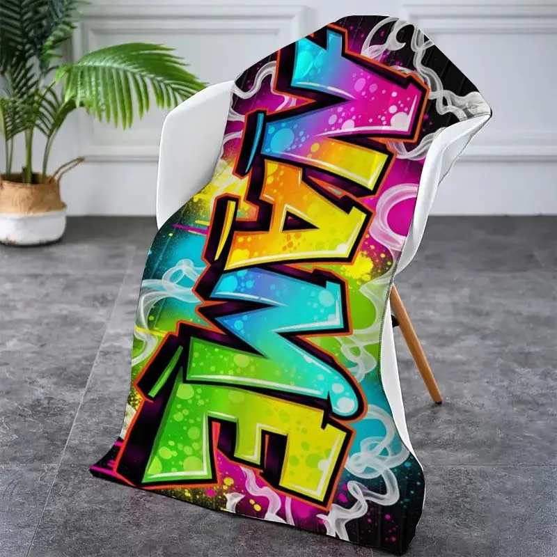 1pc Personalized Custom Name Street Graffiti Theme Beach Towel, Suitable for Camping, Travel, Beach Accessory Towel