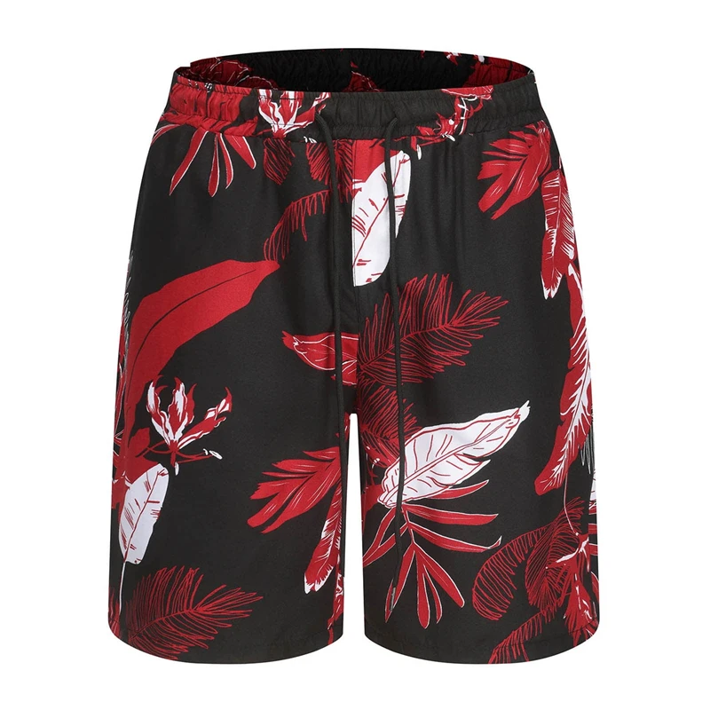 Shorts de praia estampado floral masculino, maiô havaiano de férias, calça casual, shorts 3D