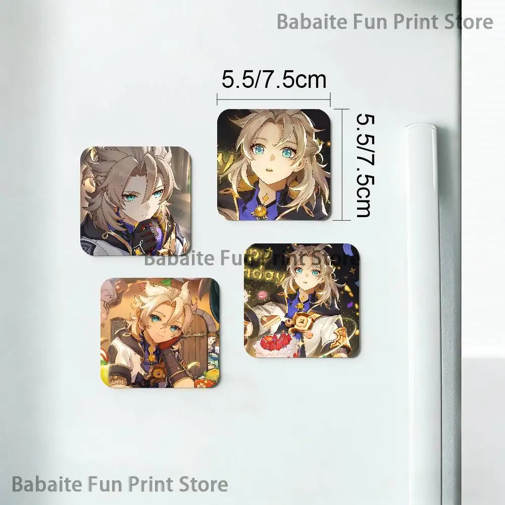 Albedo G-Genshin I-Impact Magnetic Refrigerator Magnets Personality Decorations Creative Gifts 55mm