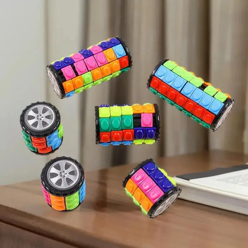 1Pcs Spinning Wheel Develop Wisdom DIY Barrel Puzzle 3D Corn Stack Game 3/5/7 Tiers Cylinder Relaxation Toy