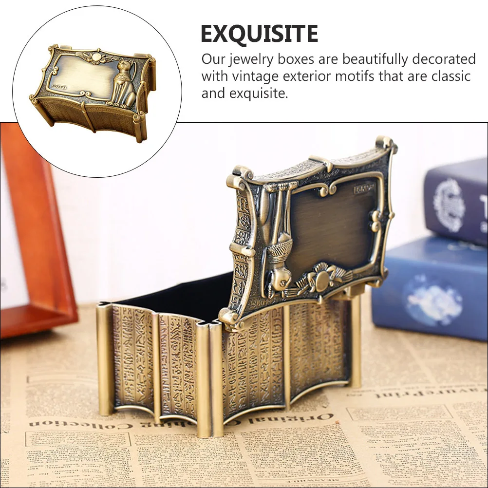 

1pc European Jewelry Box Vintage Zinc Alloy Storage Case For Ring Bracelet Necklace Gift Organizer Practical Jewel Holder