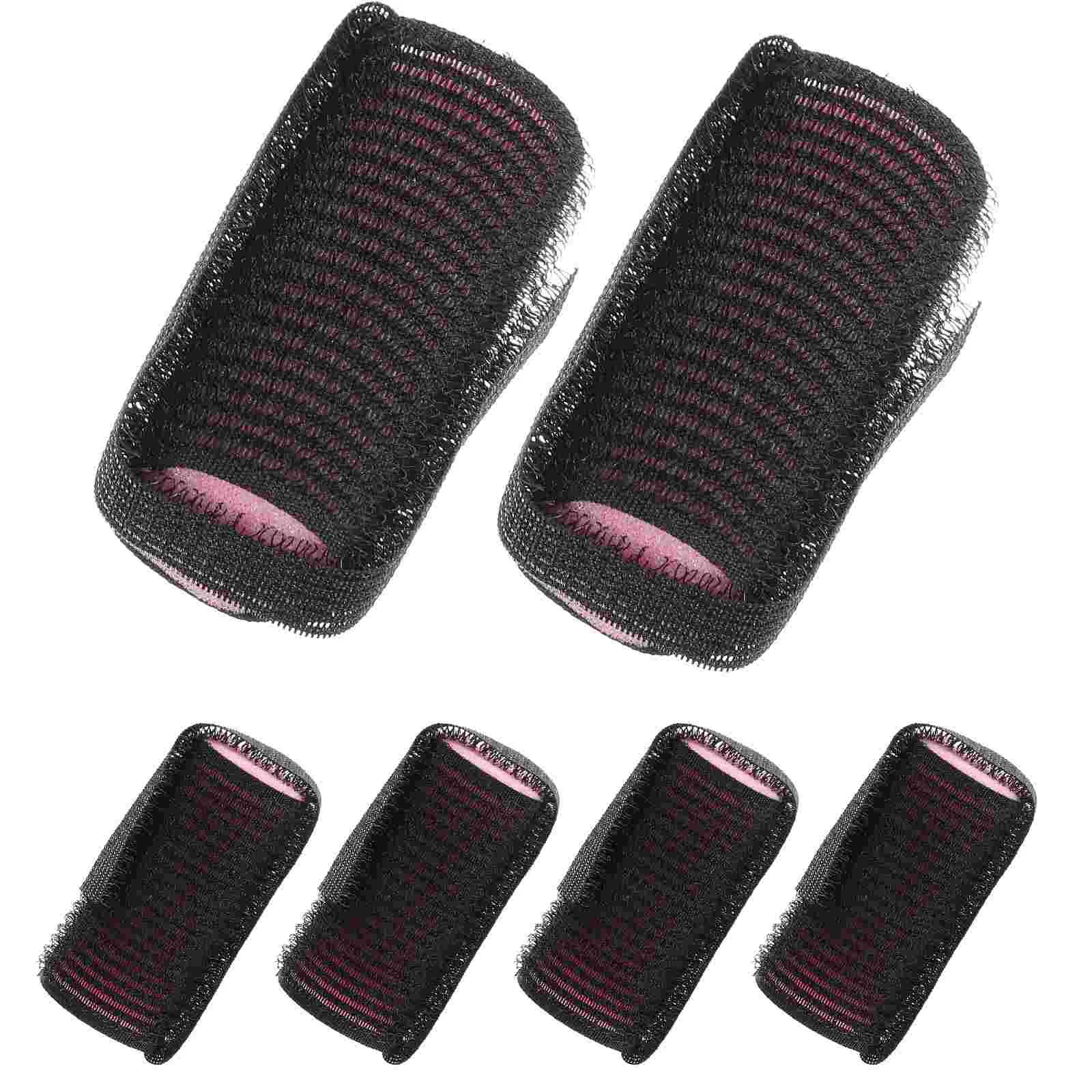 

6 Pcs Curlers Self-adhesive Hair Roller Rollers Sponge to Sleep in for Black Styling Hairdressing Miss