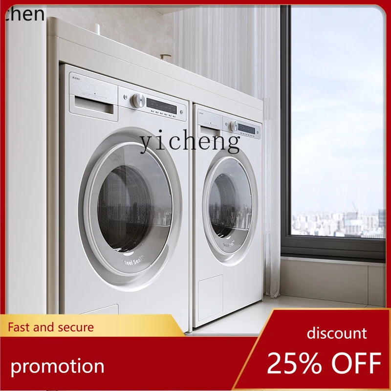 ZMLstainless steel double washing machine balcony cabinet  combination double machine position wash basin cabinet integrated