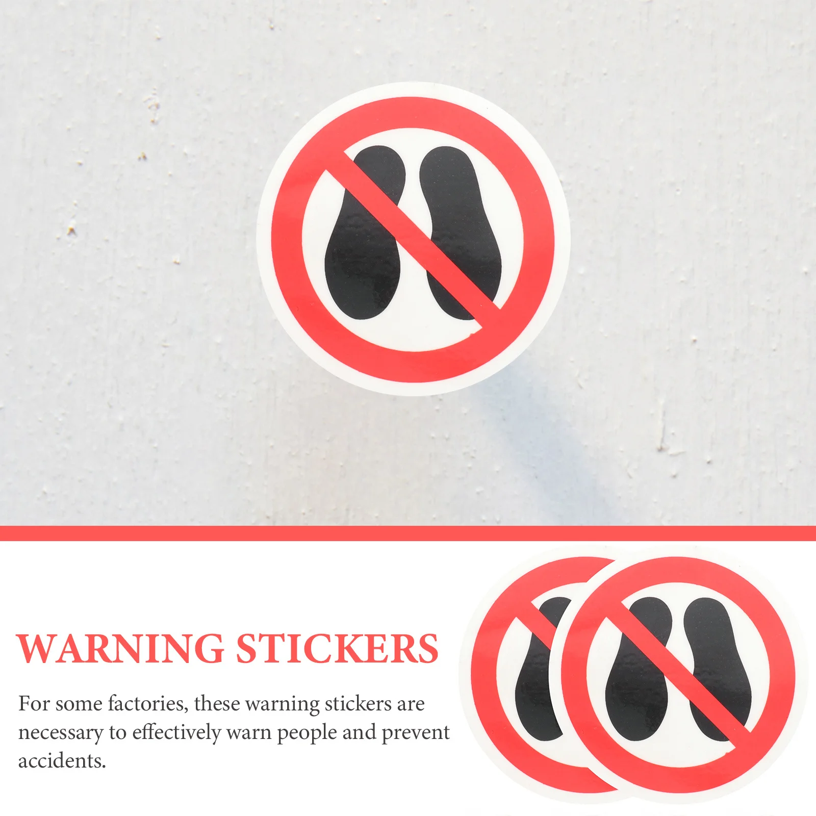 6 قطع لا خطوة هنا ملصقات تحذيرية لاصقة قوية ملصقات تحذير السلامة المستديرة للاستخدام الآلي ملصقات علامة السلامة بدون خطوة