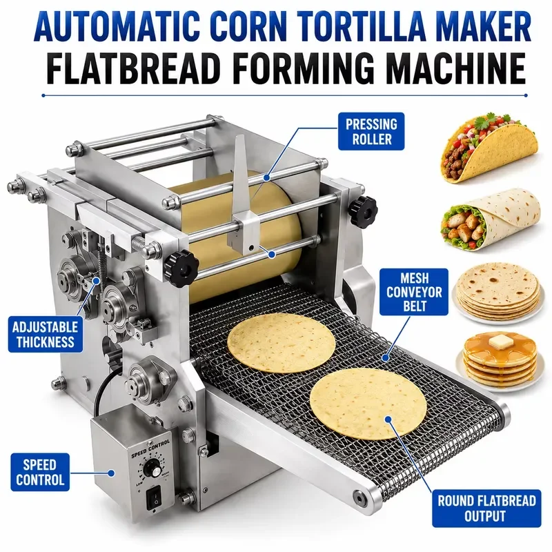 Automatic Tortilla Making Machine Scone Forming Machine for Making Roti Tortillas Pancakes