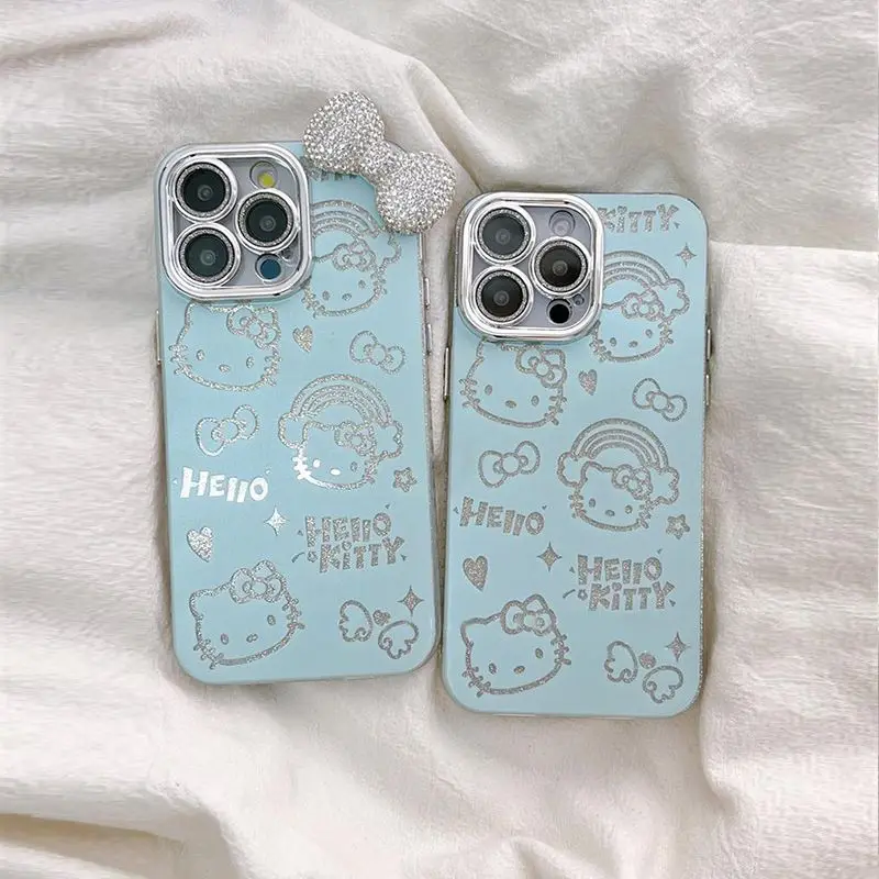 Custodia per iPhone anime HelloKitty carina 15ProMax per Iphone 15 14 13 Pro Max 11 12 13 Pro Custodia protettiva invernale carina