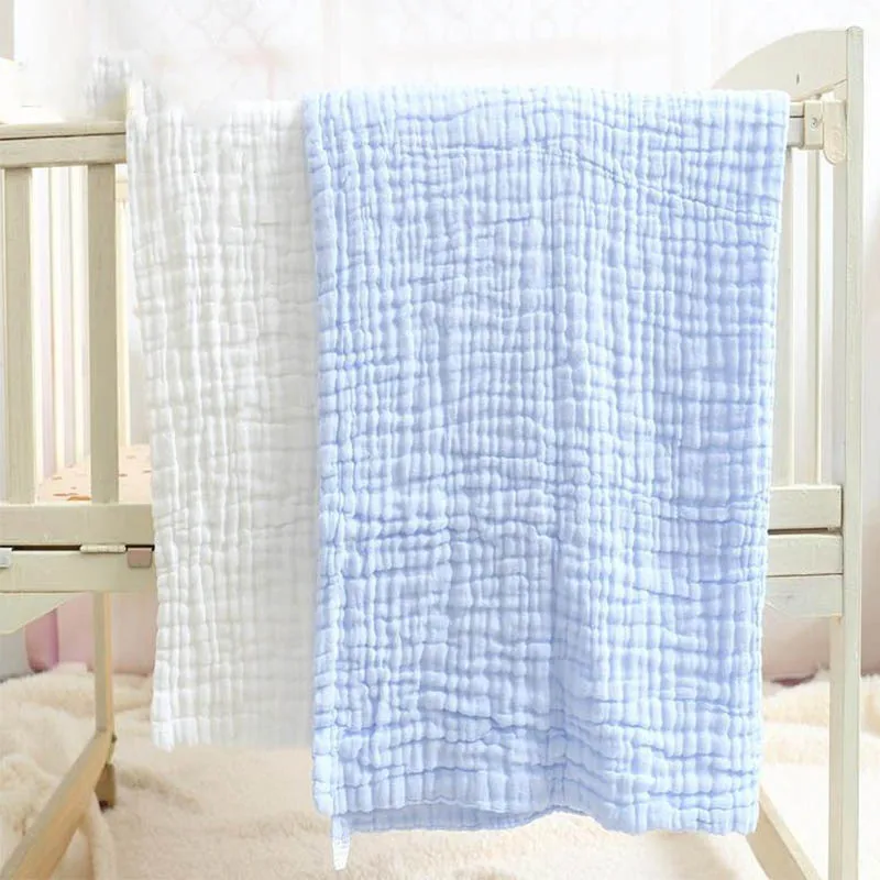 6 Layers Super Soft Multi-Usage Cotton Muslin Blanket Baby Swaddle Blanket Seersucker Kids Blanket Bath Towel Baby Blanket