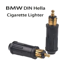 1Pcs DIN Hella Male Plug Powerlet Plug 12-24V Cigarette Lighter Adapter Connector for BMW Motorcycle