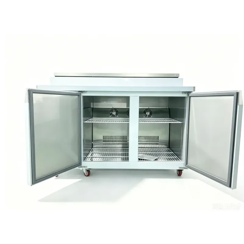 Commercial Stainless Steel Refrigerated Worktable Large Fresh Keeping Table for Milk Tea Shop Kitchen Freezer Counter Large