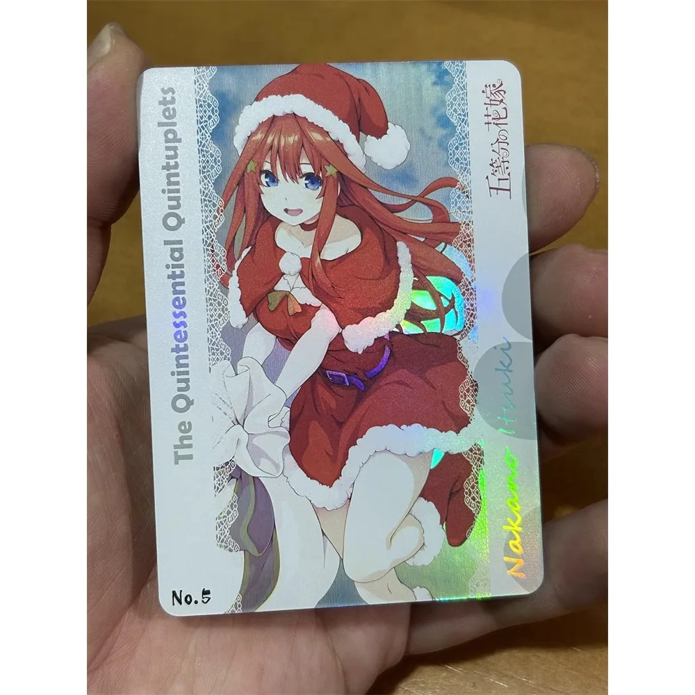 5pcs/set The Quintessential Quintuplets Nakano Miku Yotsuba DIY Refraction flash card Anime Classics Game Collection Cards Toy