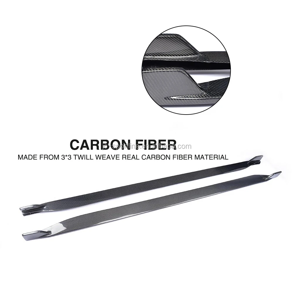 Carbon Fiber Car Side Skirts Extension for Mustang GT Coupe 15-17 view 4