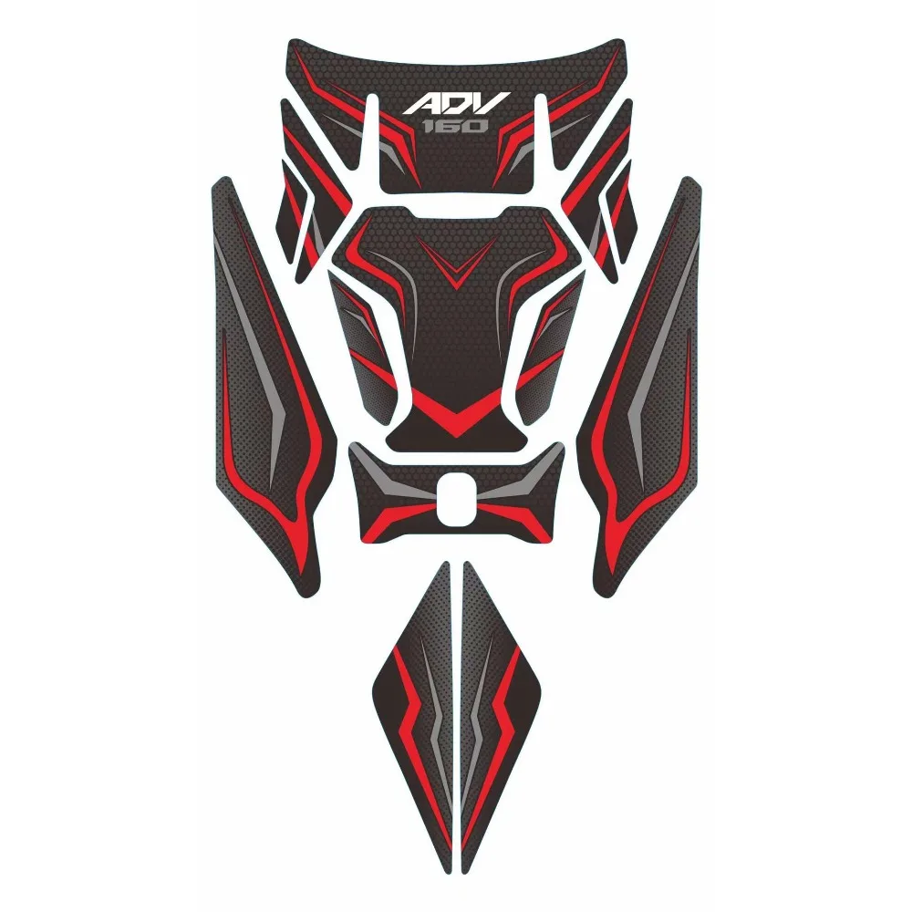 Stiker Motor 2023 BARU Stiker Tangki Oli 3D Carbon Braze Vein Untuk HONDA ADV160 ADV 160 Tahan Air Perekat Lembut