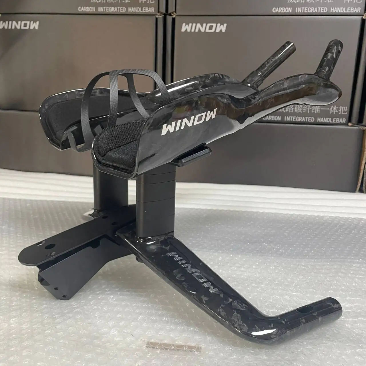 Winowsports 2025 TT Carbon Aero Handlebar Carbon For TT Bike Carbon Time Trial Handlebar TT Bar Bike Parts For Di2 Mechanical
