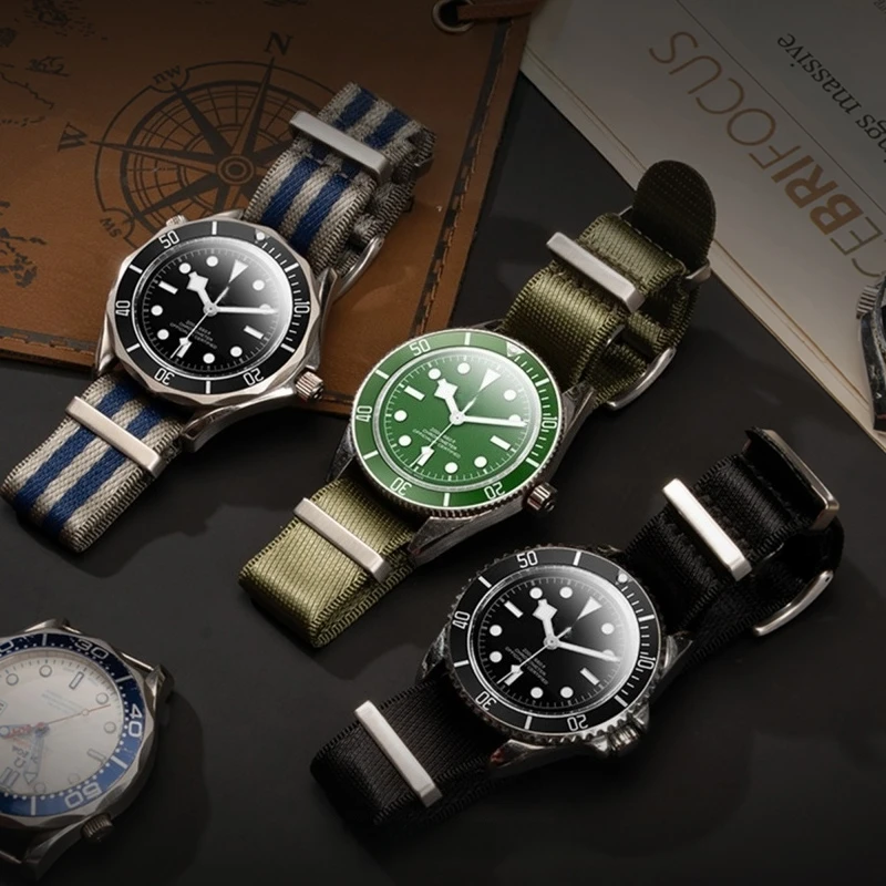 Pulseira de relógio universal de nylon, pulseira de relógio esportivo do exército de 20mm 22mm para OMEGA SEAMASTER007 para rolex tudor hamilton seiko 5