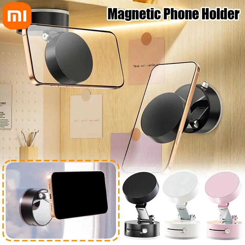 Magnetic Phone Holder Double Sided Suction Cup Multi-functional Foldable Scalable Storage Holder Vacuum Suction Phone Holder