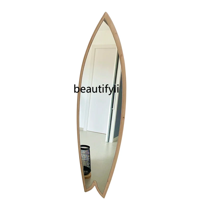 Surfboard Dressing Mirror Italy Good-looking Full-Length Mirror Wooden Design Wall-Mounted Floor Mirror