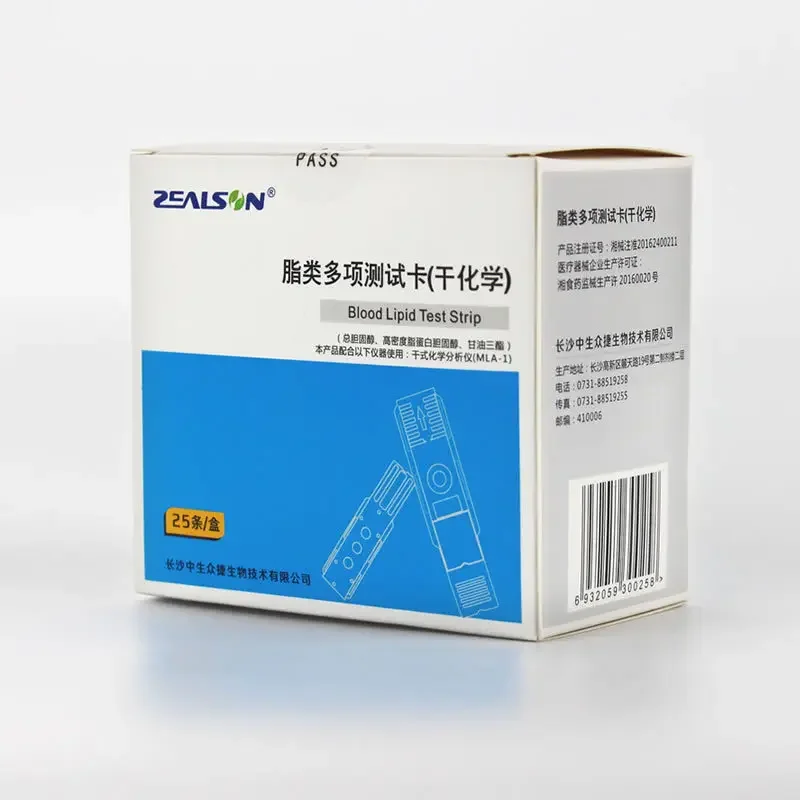 25PCS Blood Lipid Test Strip ZEALSON 5 IN1 Lipid Analyzer Total Cholesterol TC Triglyceride High Density Lipoprotein HDL Test