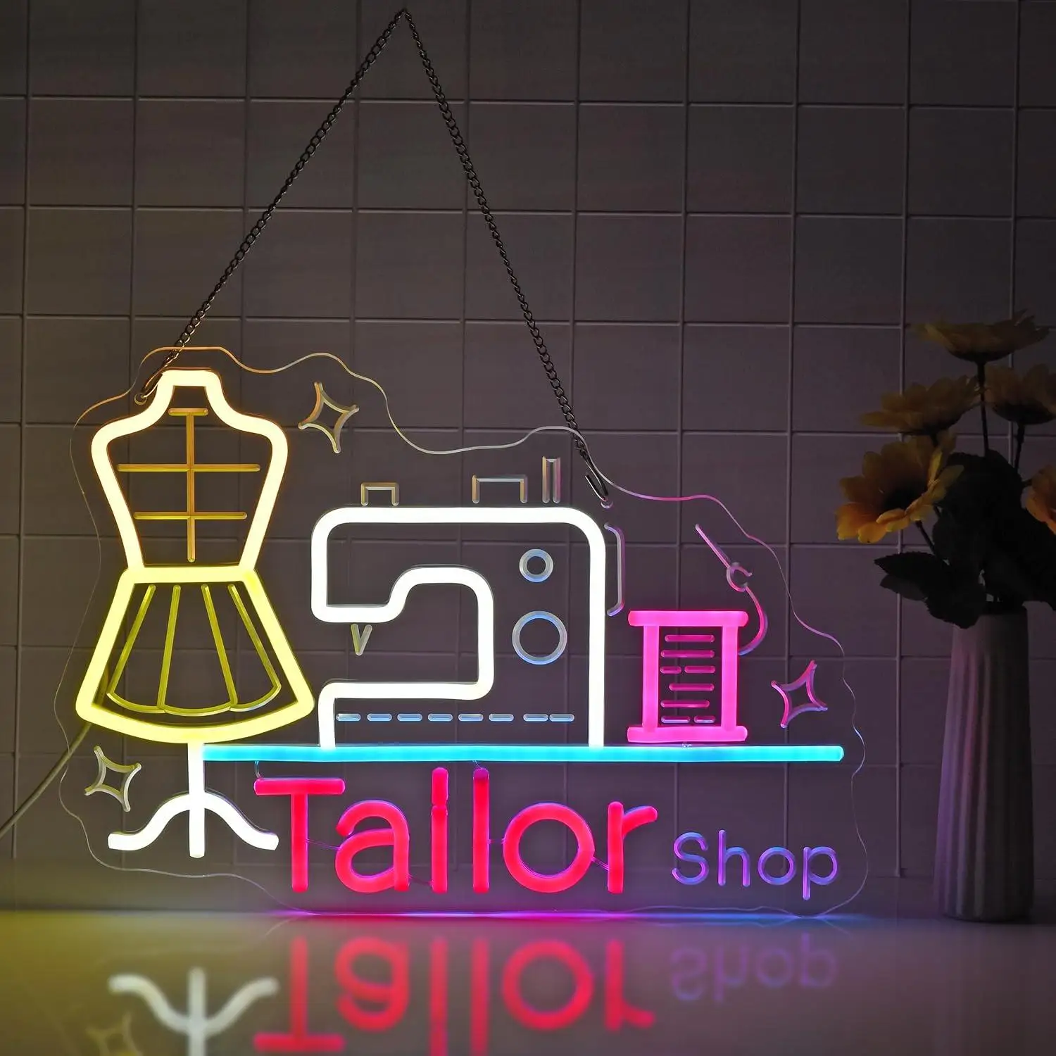 Tailor Shop Neon Sign USB Dimmable LED Lights For Workshop Clothing Studio Fashion Boutique Handcraft Space Wall Art Decor