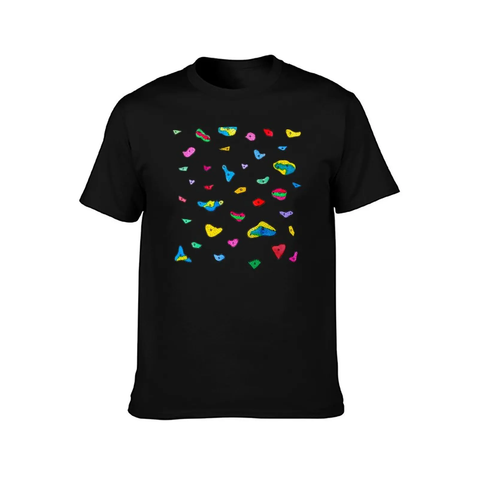 Colourful Climbing Holds T-Shirt, Summer Casual Cotton Tee, Oversized Streetwear Tops, Vintage Graphic Print, Unisex Men Women
