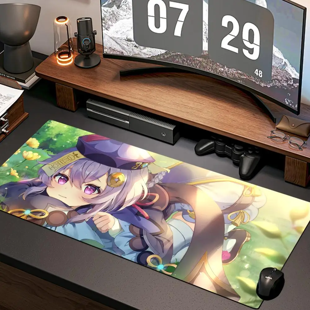qiqi genshin Mouse Pad New Computer Home Mousepad XXL Desk Mats Natural Rubber Office Anti Slip Gaming Accessories pad