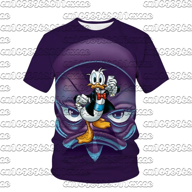 

25/26 Donald Duck Cute Pattern 3D Printed Quick Drying Large Adult and Children's Sports Short Sleeve