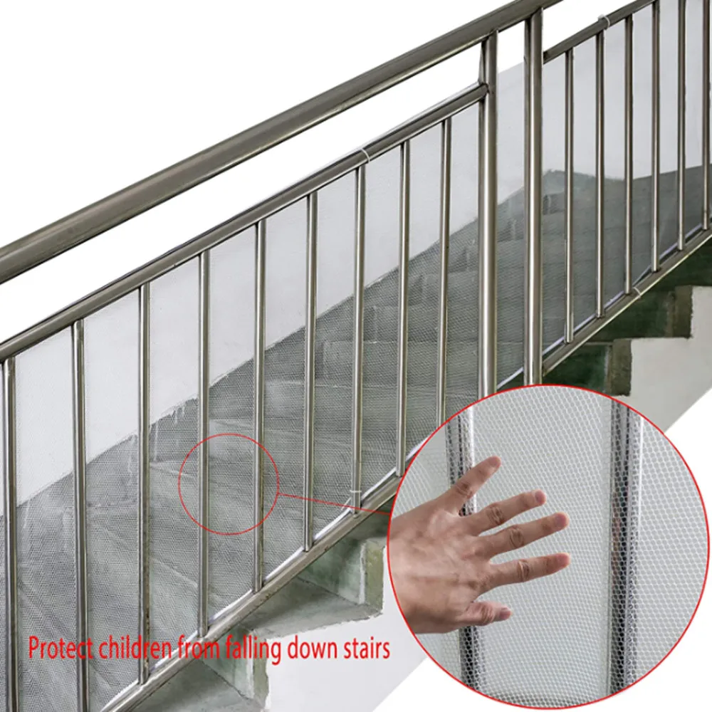 Safety Net Kids Stairs Safety Railing & Banister Guard kid Thick Hard Mesh Netting Protection Rail Balcony Stair Fence