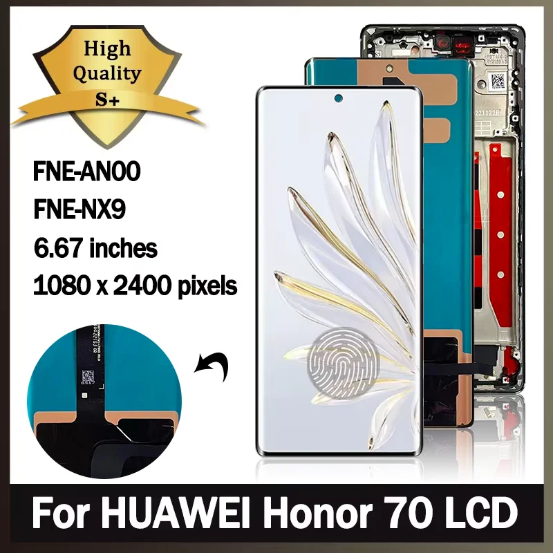 6.67'' New Screen For Huawei Honor 70 LCD Display Touch Screen Digitizer Assembly For Honor 70 FNE-AN00 FNE-NX9 LCD Display