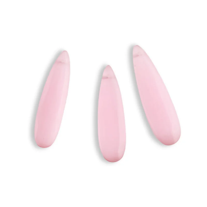 Light Pink Onyx Teardrop - shaped Earring Beads Handmade Natural Jewelry  Ear Ornaments 38x9x4mm 2.9g