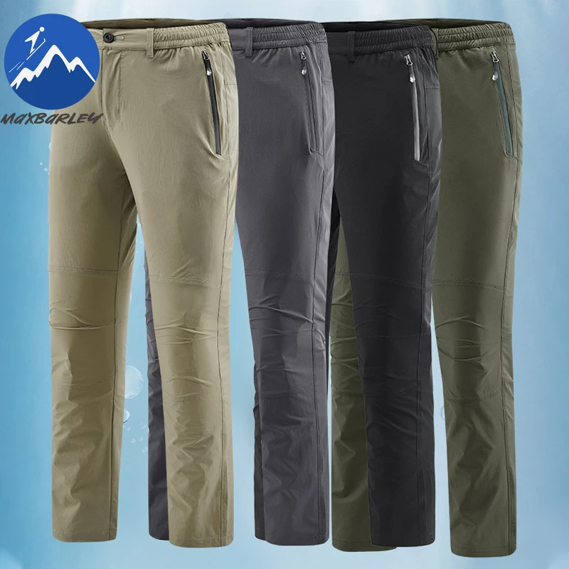 

Мужские водонепроницаемые брюки Maxbarley, весна 2026, повседневные эластичные быстросохнущие рабочие брюки, прямые брюки для рыбалки, кемпинга