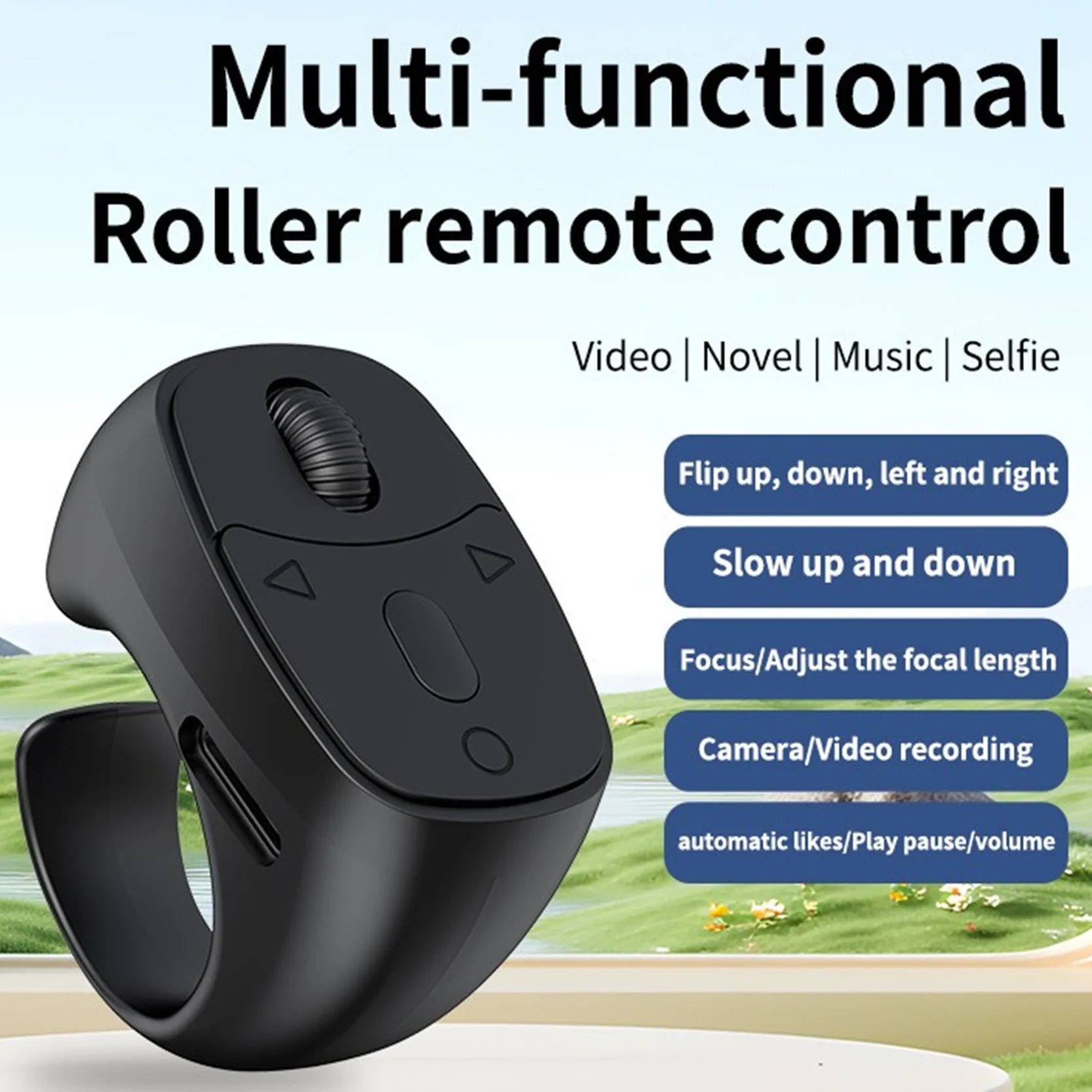

Wireless Mobile Phone Mouse Remote Control Controller Bluetooth Take A Photo Video E-book Page Flipping Smart Ring USB Charging