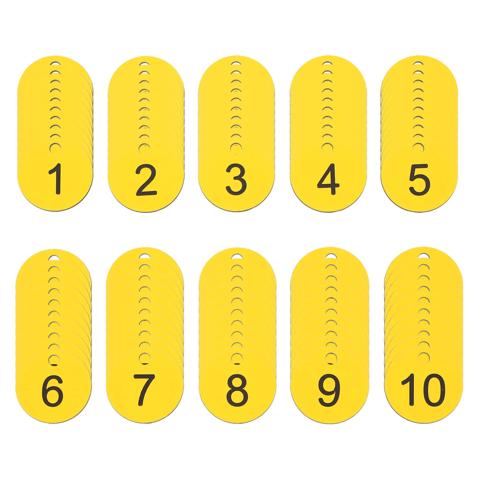 

100pcs Numbered Plastic Labels Key Tags Identifiers Round Number Plates Lightweight Storage Organization Gym Hotel